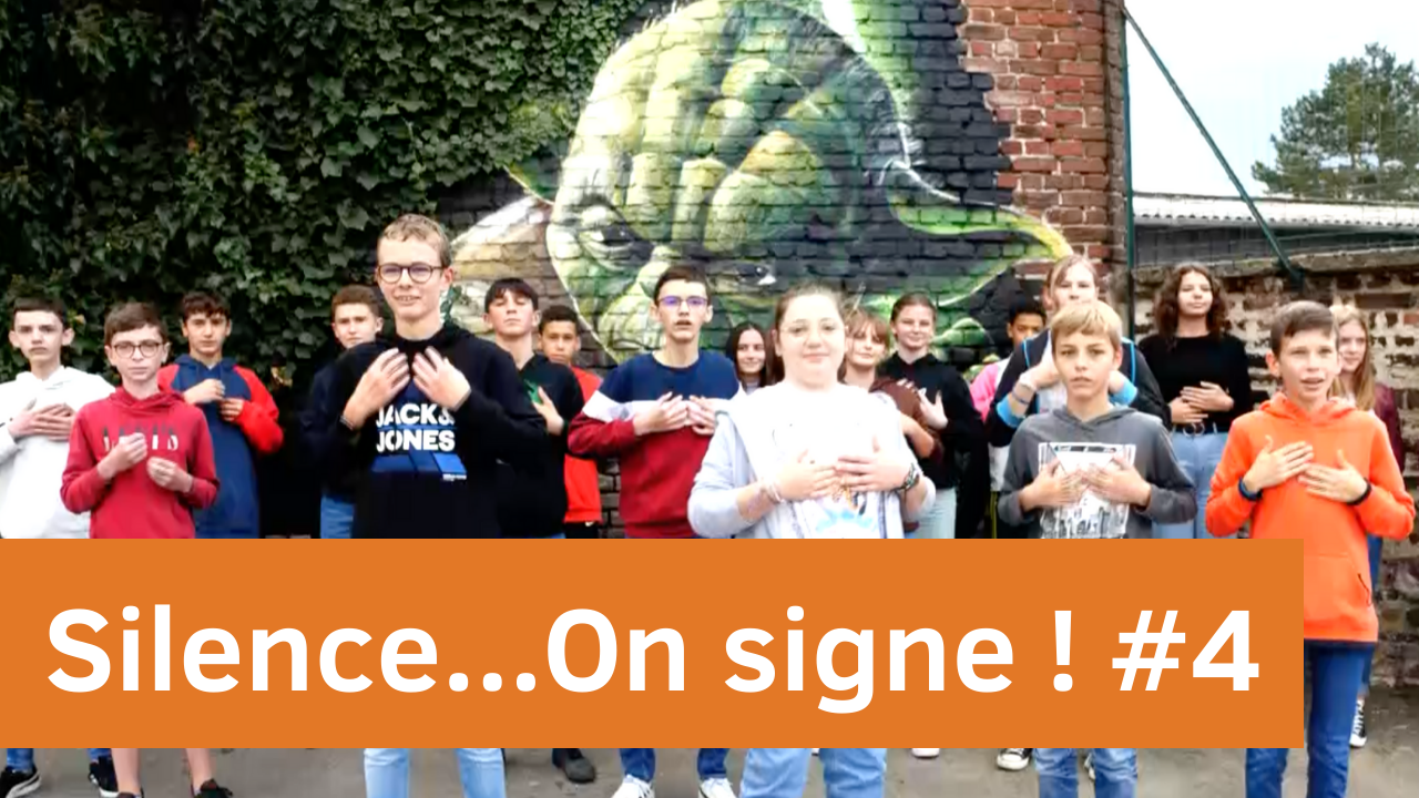 Silence on signe #4 - un groupe de collégiens découvrent le chansigne et la langue des signes. Silence on signe #4 - un groupe de collégiens découvrent le chansigne et la langue des signes.